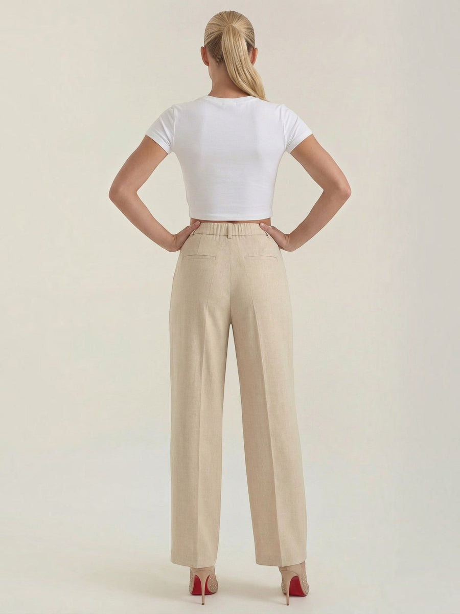 Courtney Linen Blend Wide Leg Pants