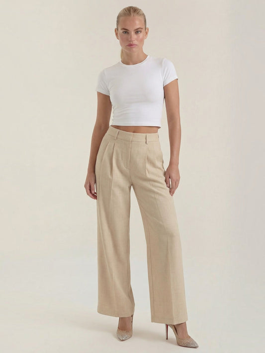 Courtney Linen Blend Wide Leg Pants