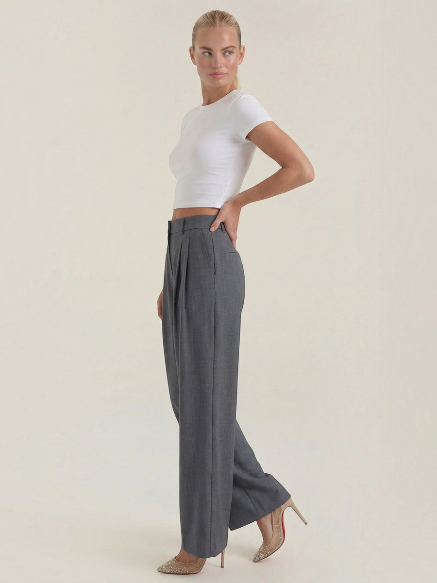 Courtney Linen Blend Wide Leg Pants