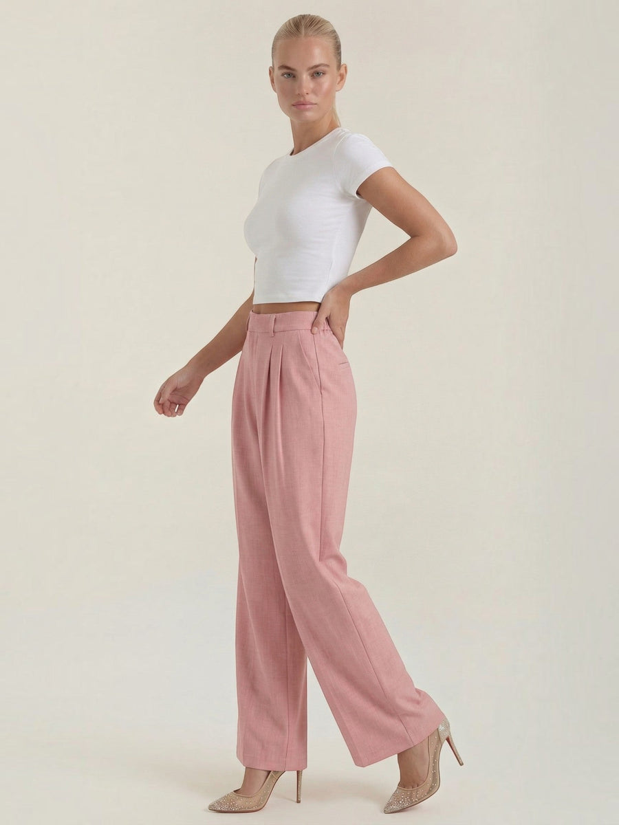 Courtney Linen Blend Wide Leg Pants