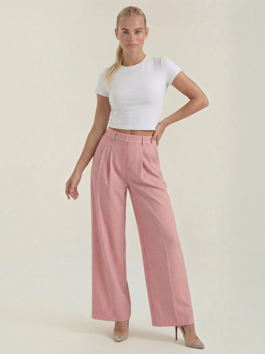 Courtney Linen Blend Wide Leg Pants