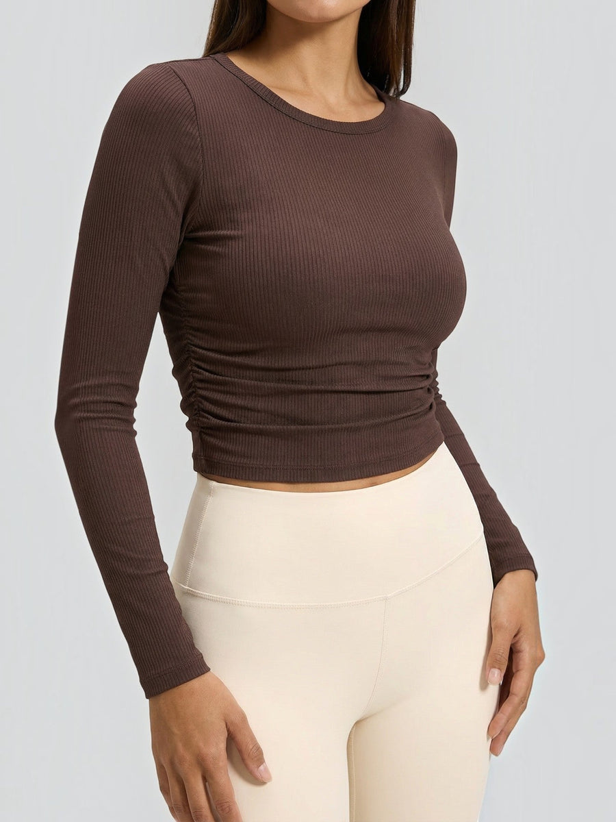 Dawn Ribbed Long Sleeve Crop Top