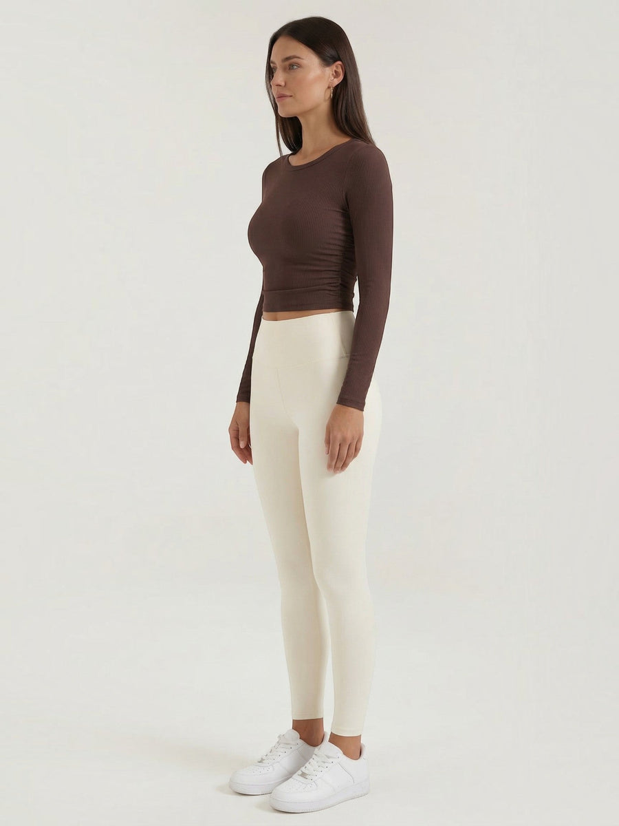 Dawn Ribbed Long Sleeve Crop Top