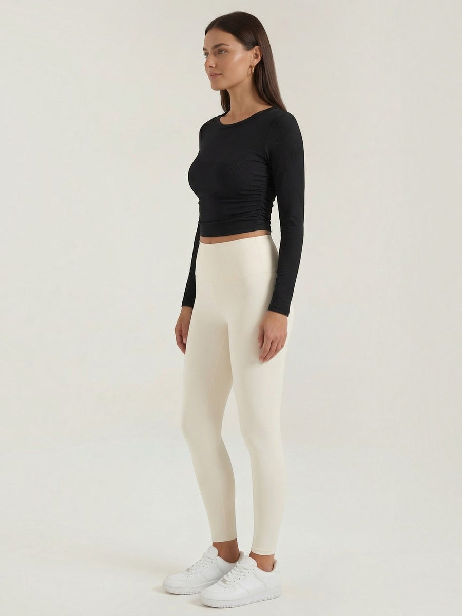 Dawn Ribbed Long Sleeve Crop Top