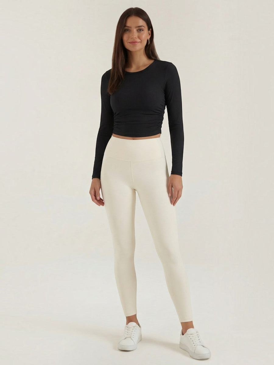 Dawn Ribbed Long Sleeve Crop Top