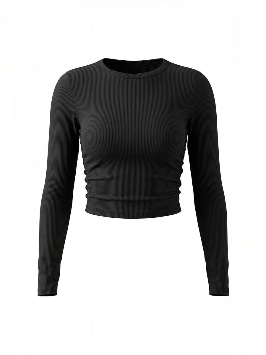 Dawn Ribbed Long Sleeve Crop Top