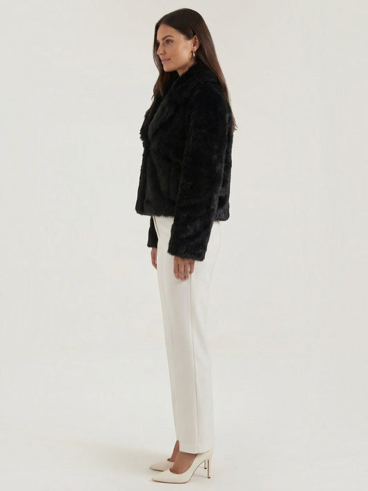 Debra Black Faux Fur Jacket
