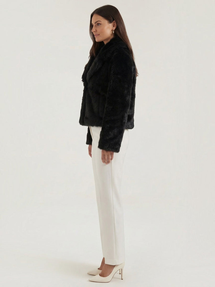 Debra Black Faux Fur Jacket