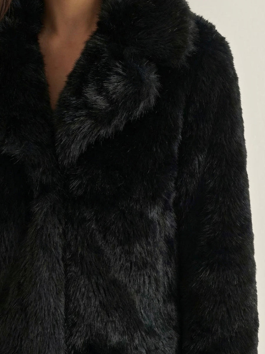 Debra Black Faux Fur Jacket