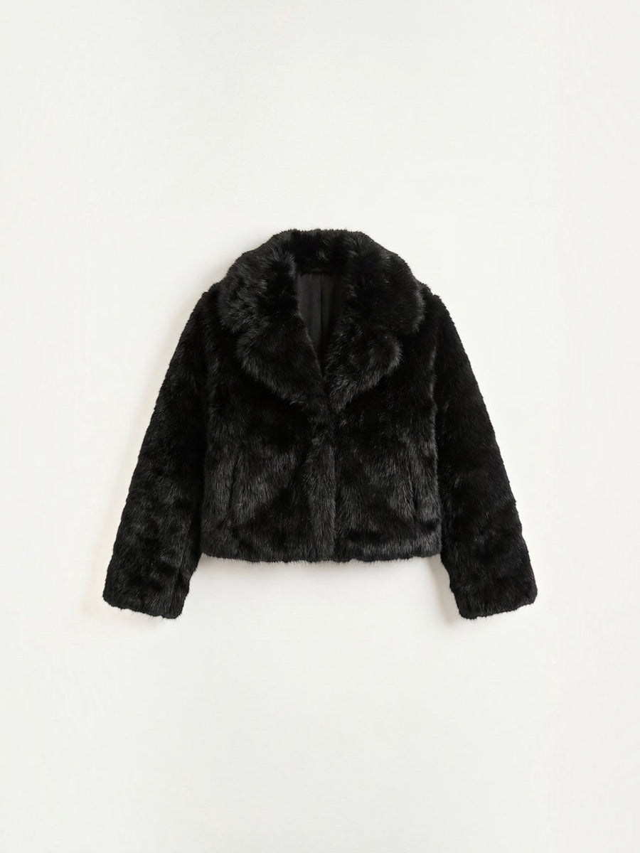 Debra Black Faux Fur Jacket