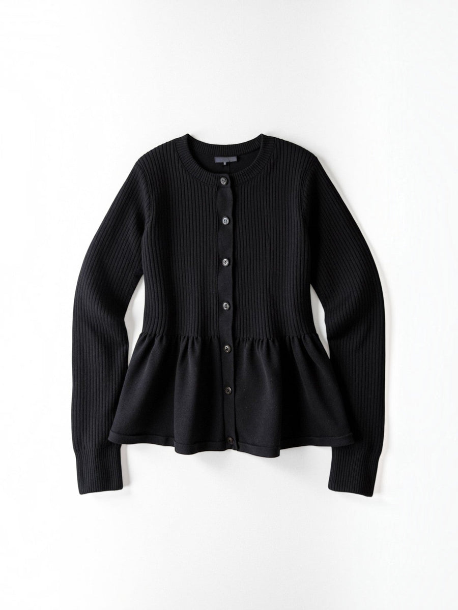 Diana Peplum Ribbed Knit Cardigan