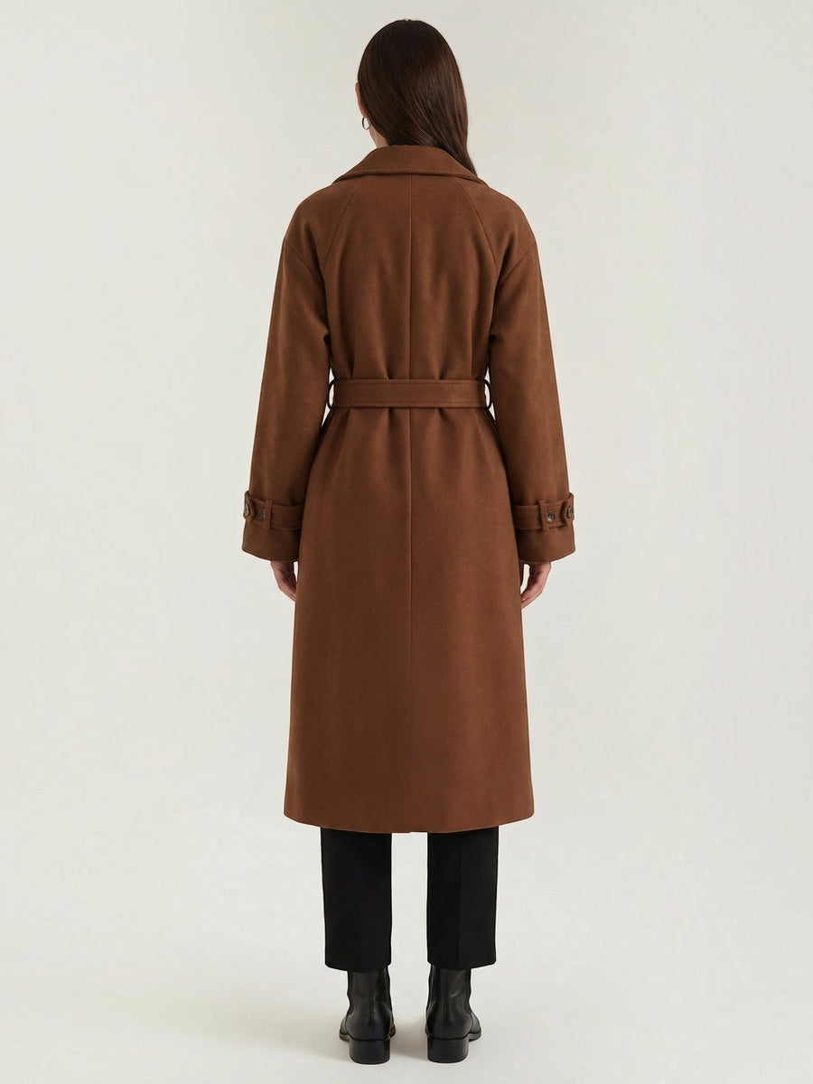 Dolores Wool Look Belted Trench Coat
