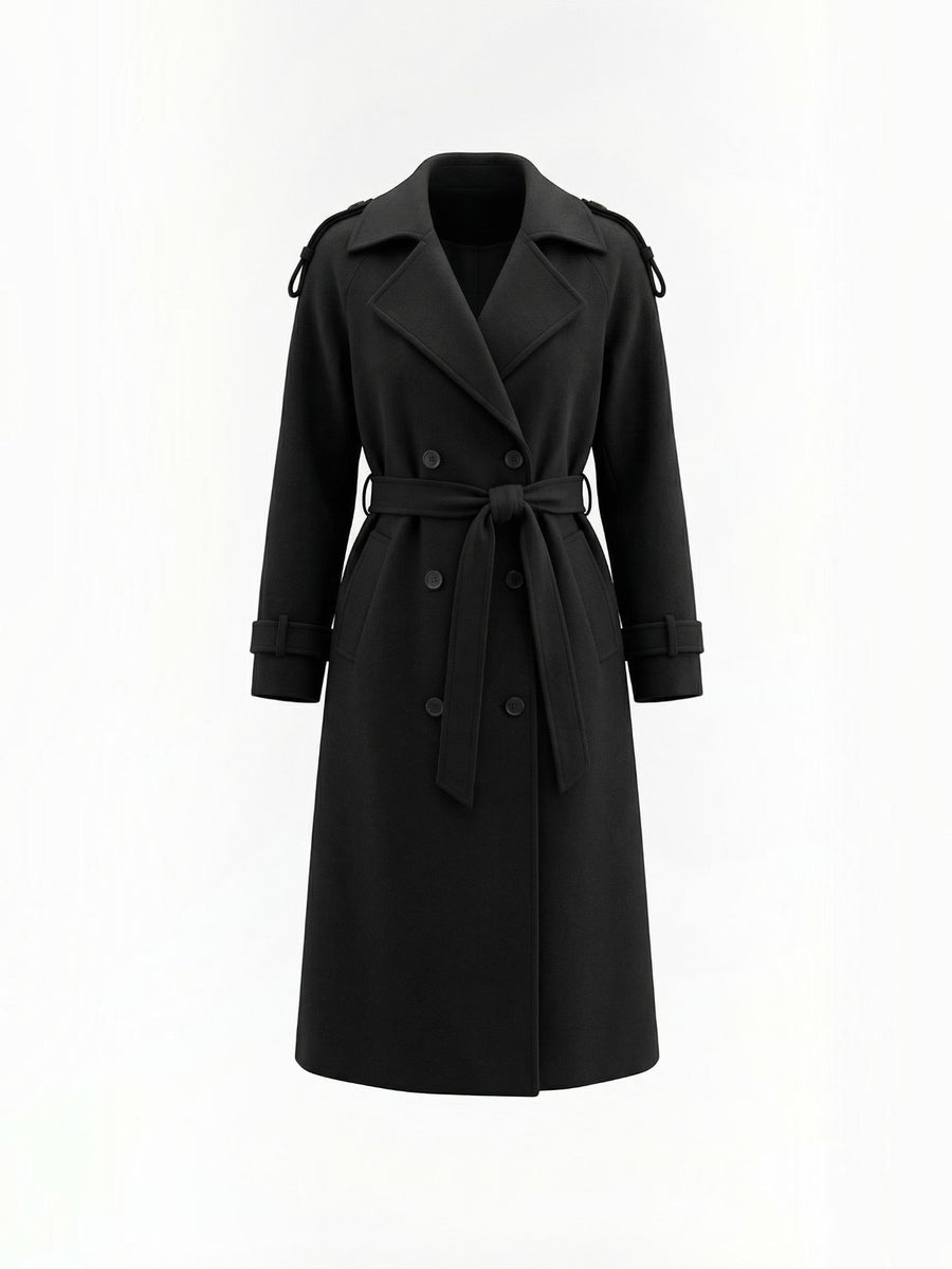 Dolores Wool Look Belted Trench Coat