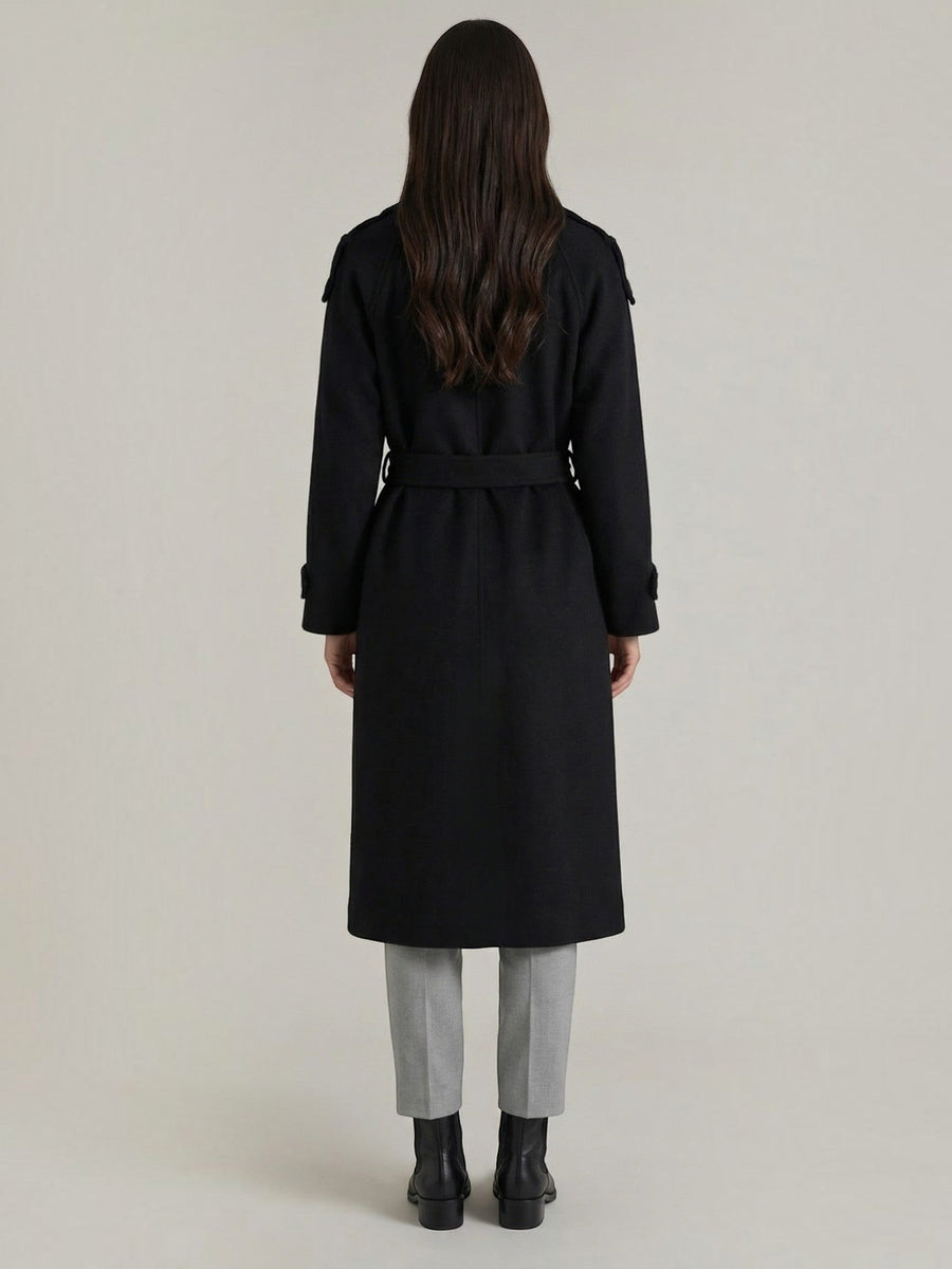 Dolores Wool Look Belted Trench Coat