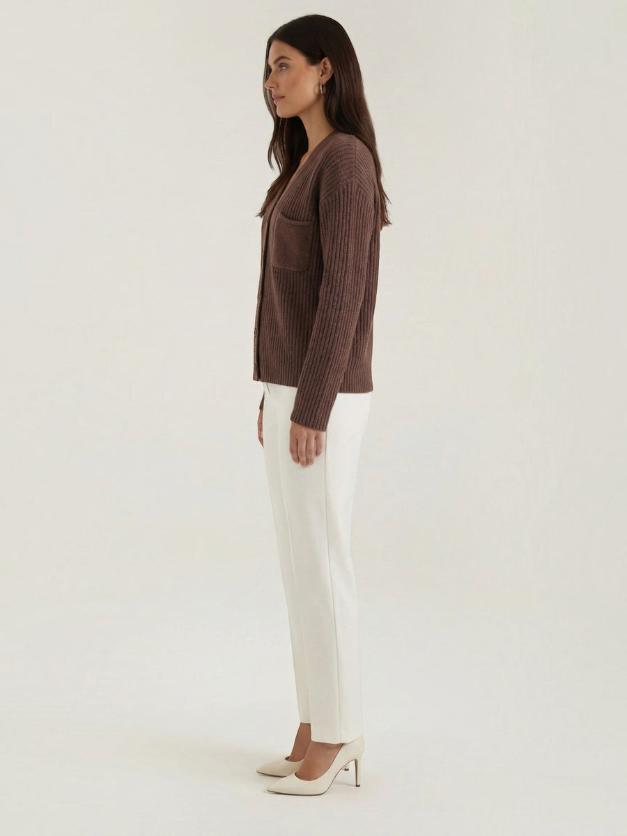 Frances Wide Rib Oversized Cardigan with Pocket