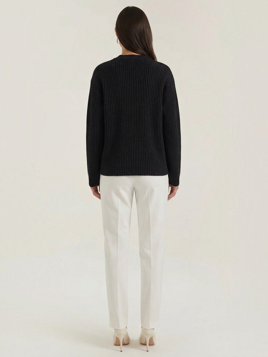 Frances Wide Rib Oversized Cardigan with Pocket