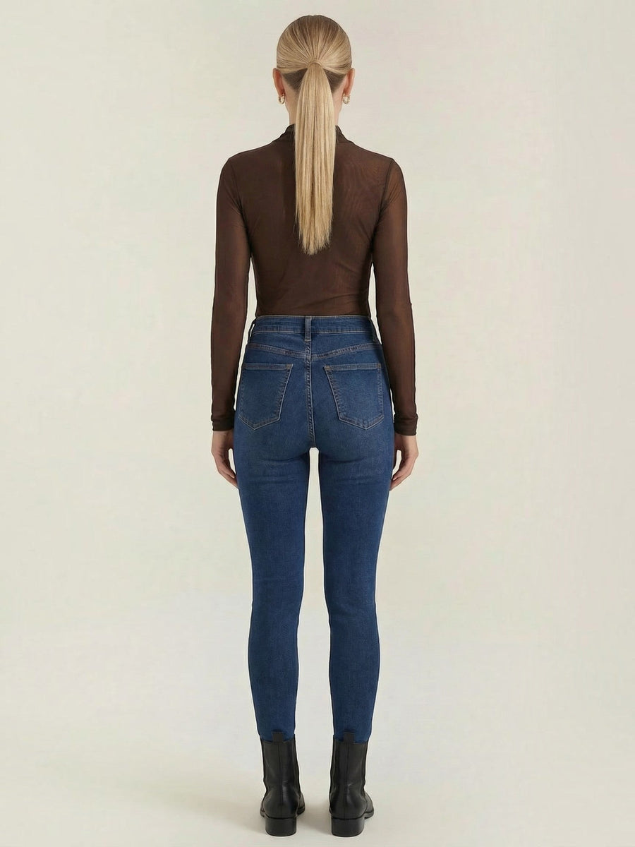 Georgia Sheer Mesh Wrap Front Top