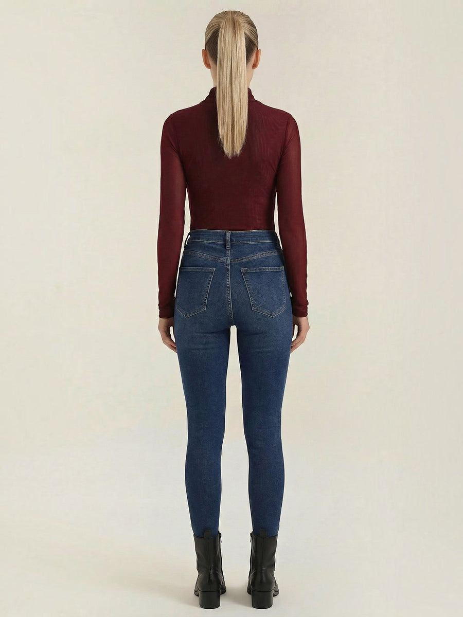 Georgia Sheer Mesh Wrap Front Top