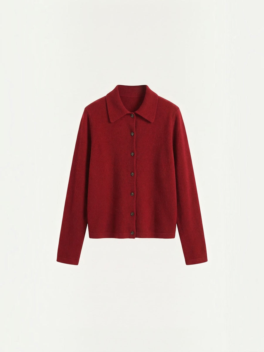 Gladys Polo Collar Button Front Knit Top