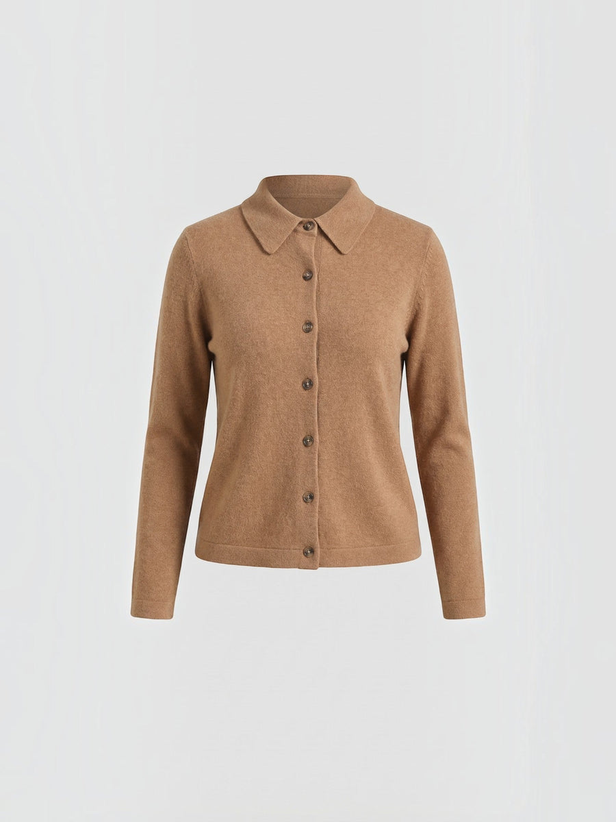 Gladys Polo Collar Button Front Knit Top