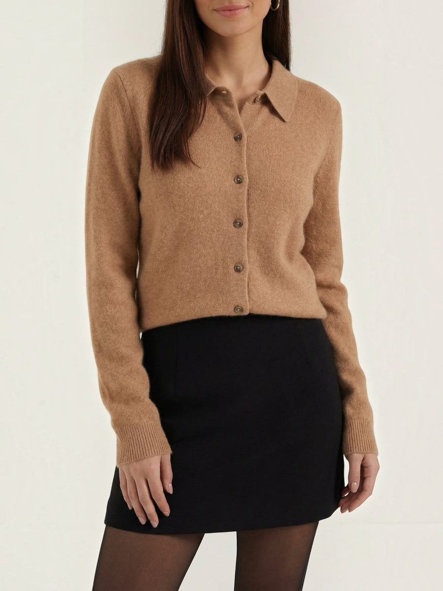 Gladys Polo Collar Button Front Knit Top