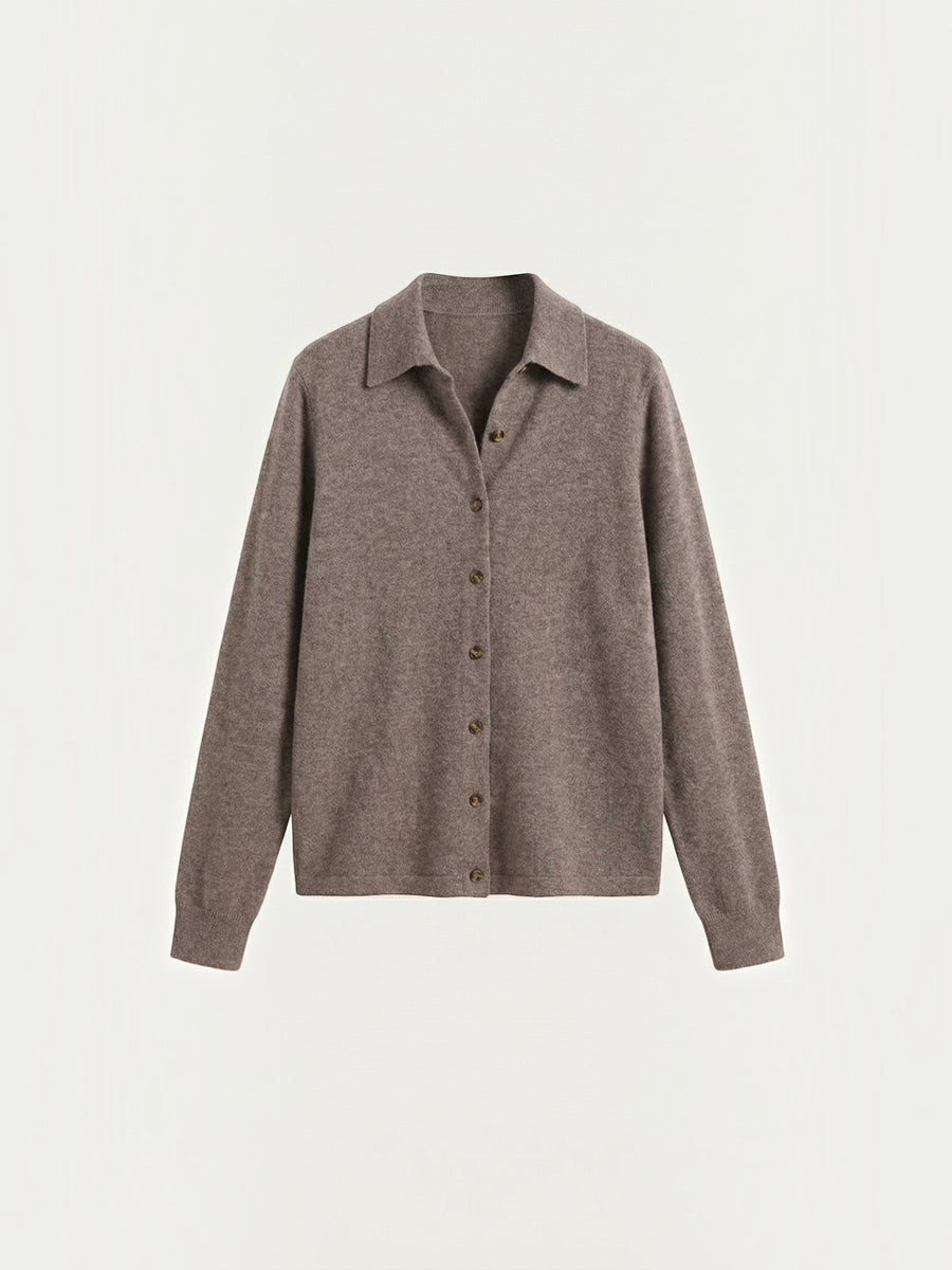 Gladys Polo Collar Button Front Knit Top