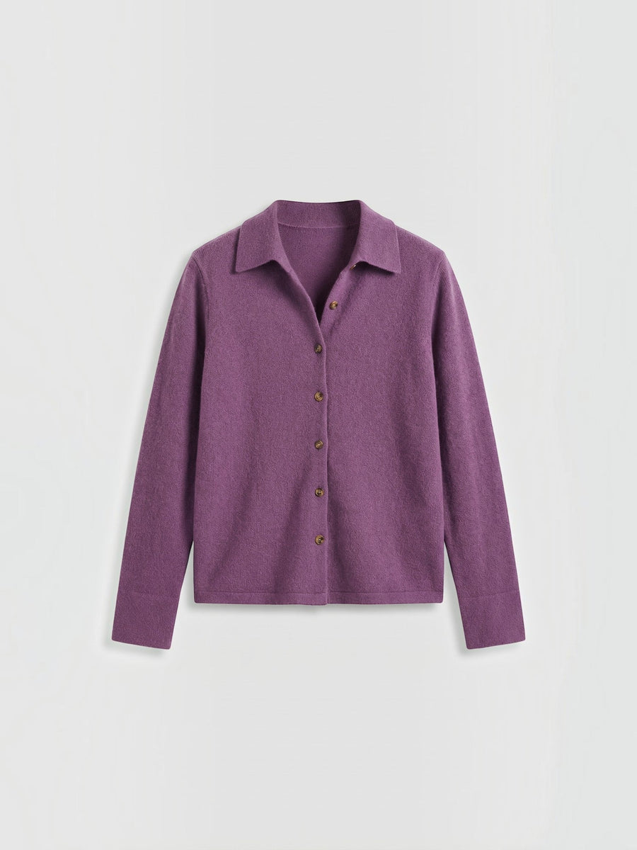 Gladys Polo Collar Button Front Knit Top