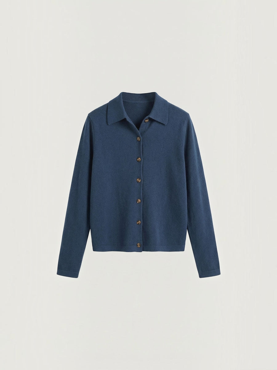Gladys Polo Collar Button Front Knit Top
