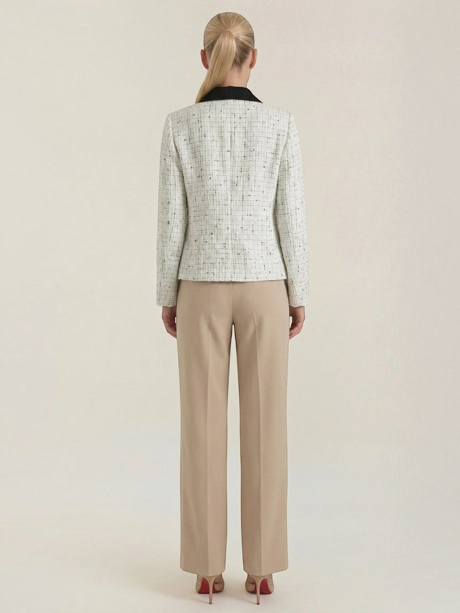 Heidi Contrast Collar Tweed Jacket