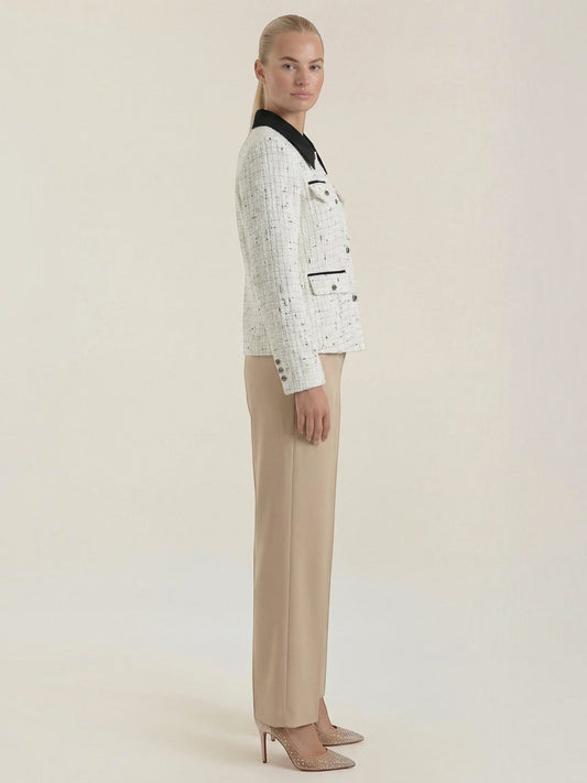 Heidi Contrast Collar Tweed Jacket