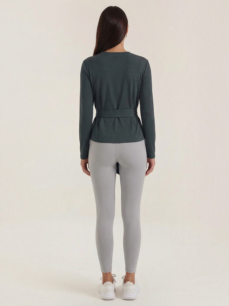Holly Long Sleeve Top with Tie Belt
