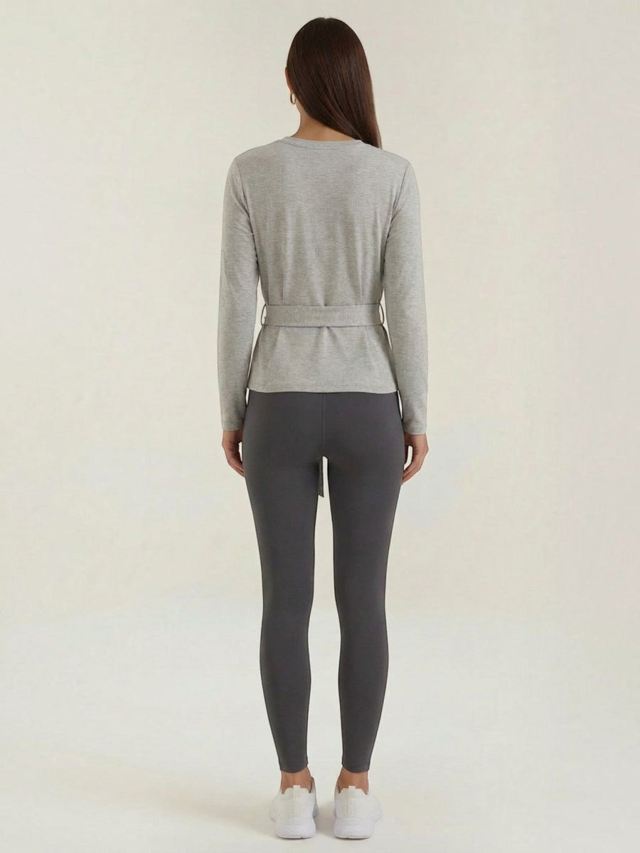 Holly Long Sleeve Top with Tie Belt