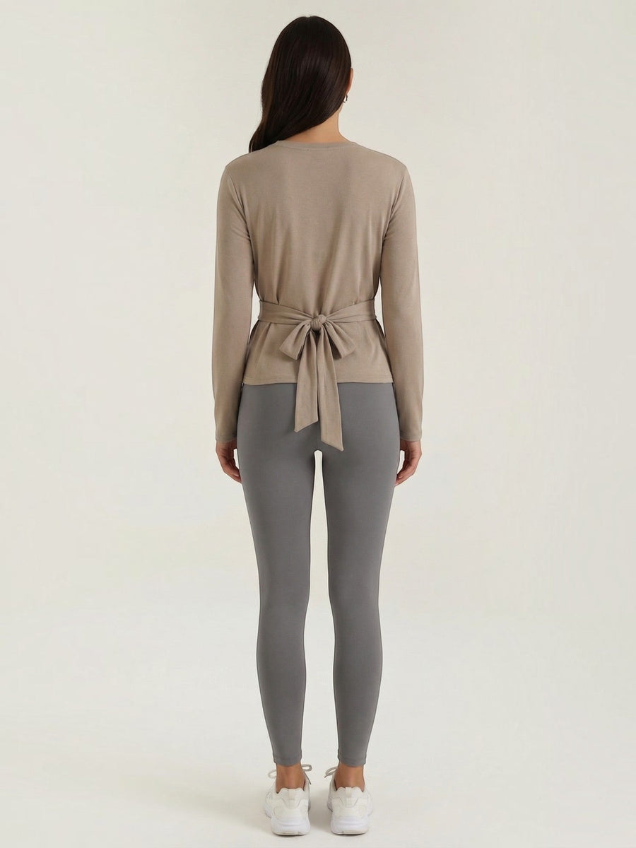 Holly Long Sleeve Top with Tie Belt