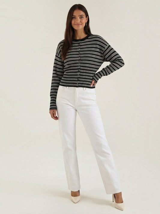 Ida Striped Knit Cardigan