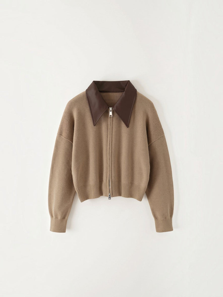 Irene Contrast Collar Oversized Cardigan