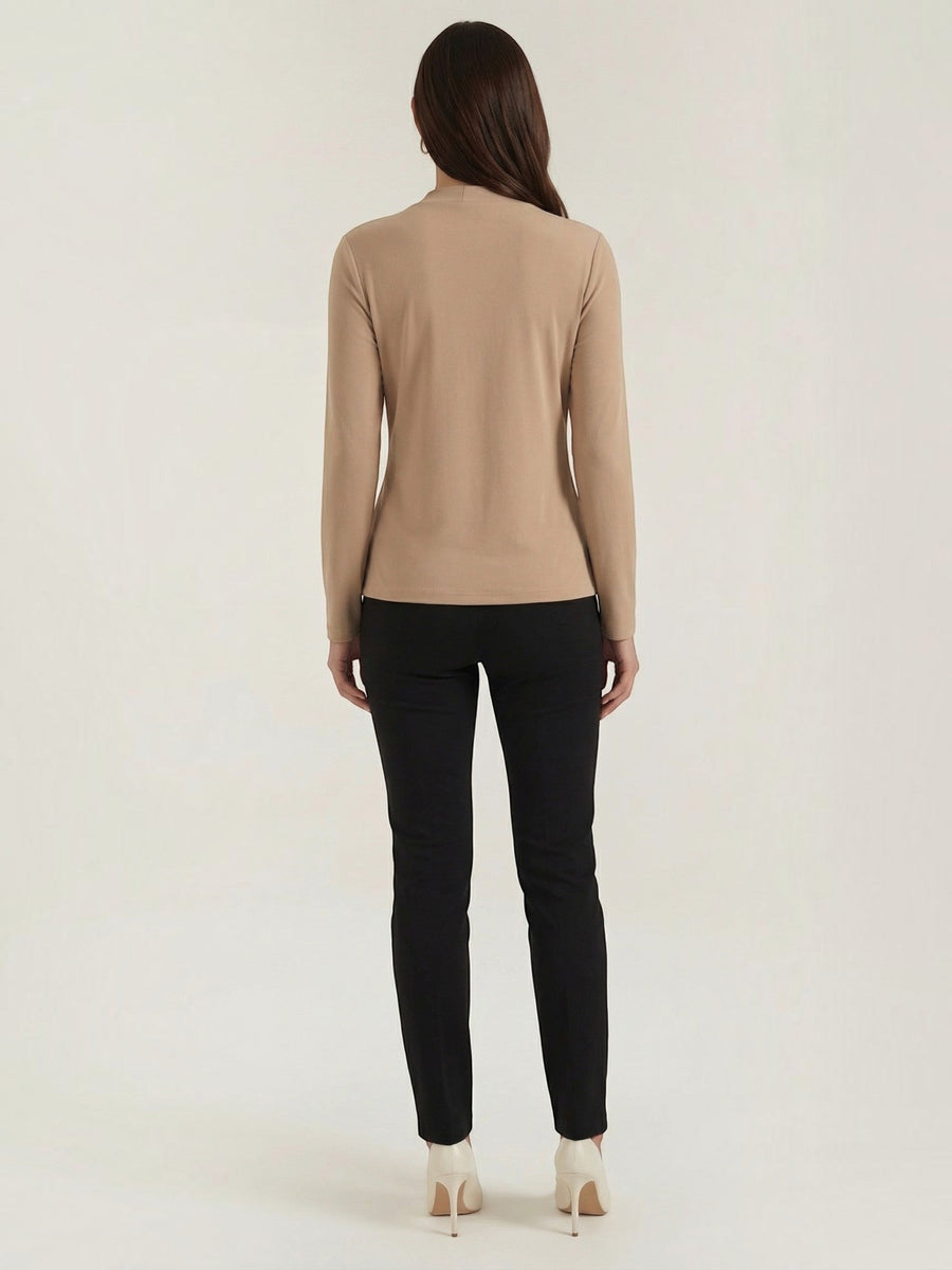 Jamie Twisted Mock Neck Long Sleeve Top