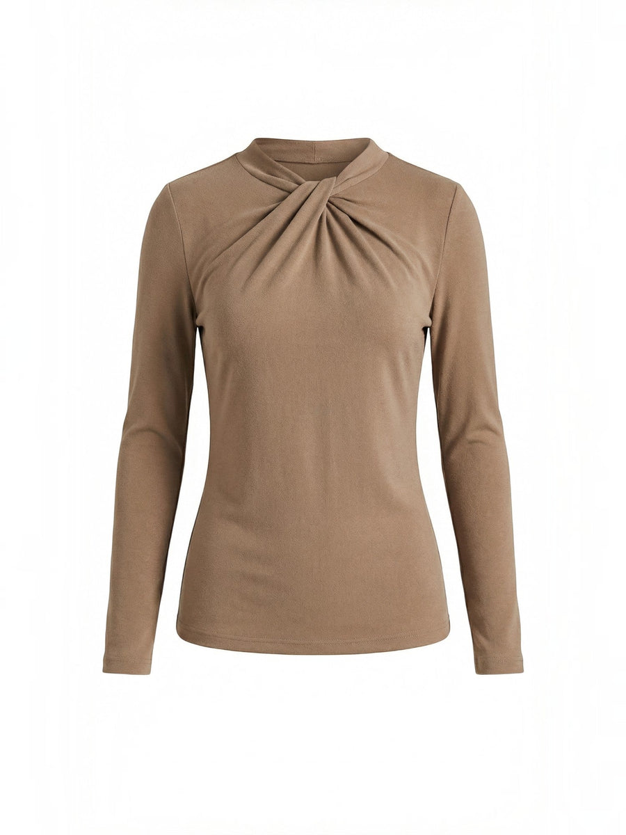 Jamie Twisted Mock Neck Long Sleeve Top