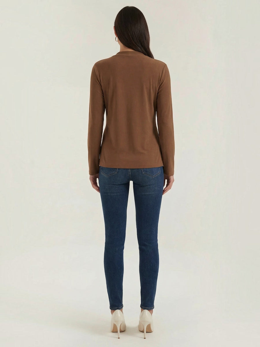 Jamie Twisted Mock Neck Long Sleeve Top