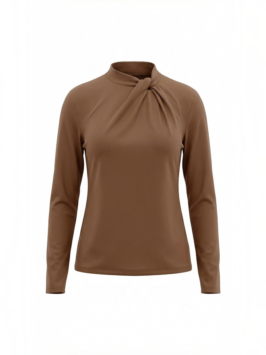 Jamie Twisted Mock Neck Long Sleeve Top