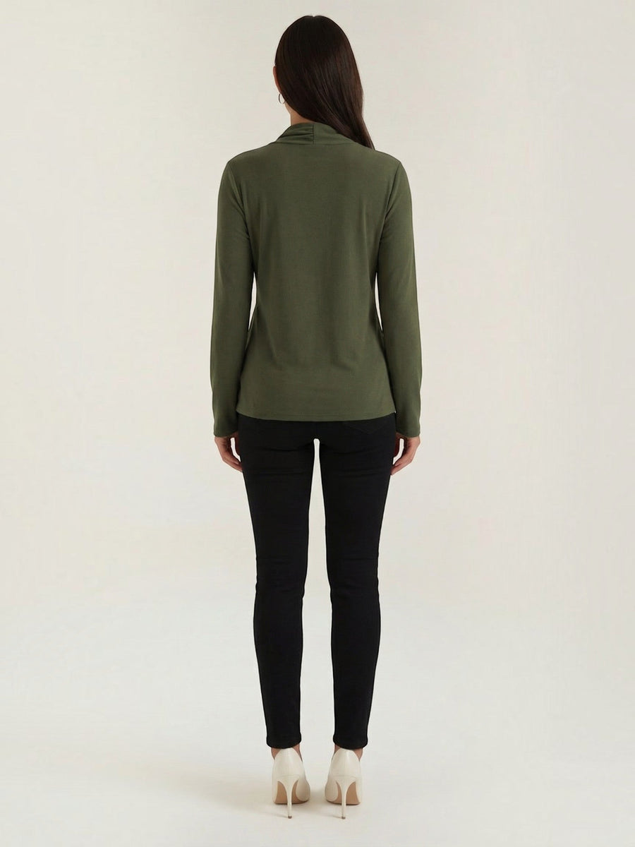 Jamie Twisted Mock Neck Long Sleeve Top