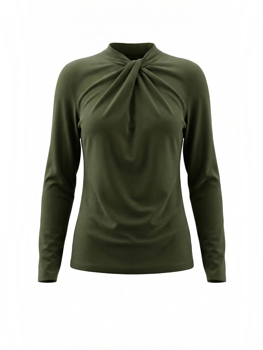 Jamie Twisted Mock Neck Long Sleeve Top