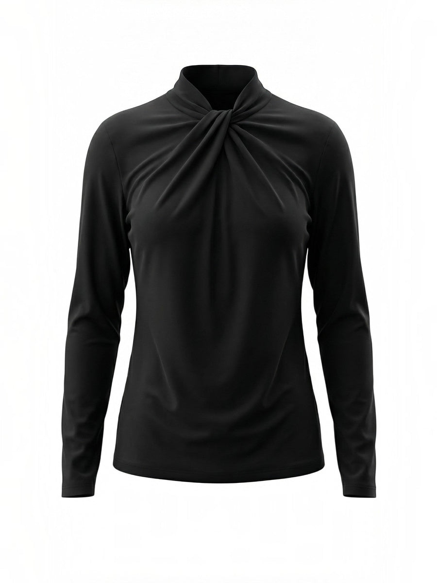 Jamie Twisted Mock Neck Long Sleeve Top