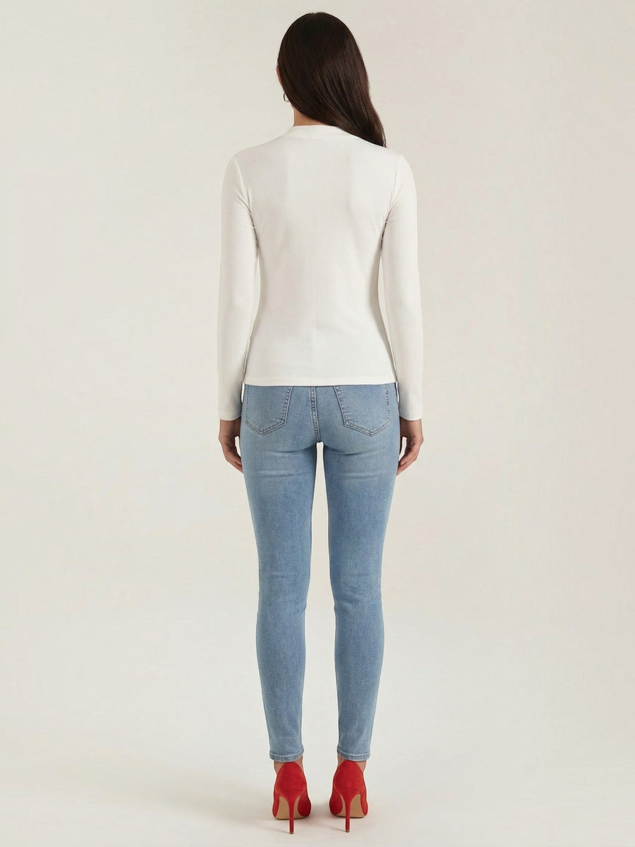 Jamie Twisted Mock Neck Long Sleeve Top