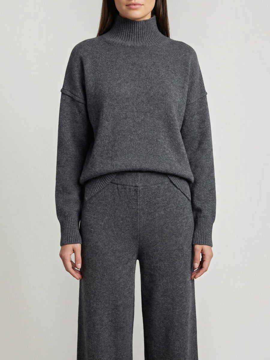 Jean Turtleneck Sweater and Knit Pants Set
