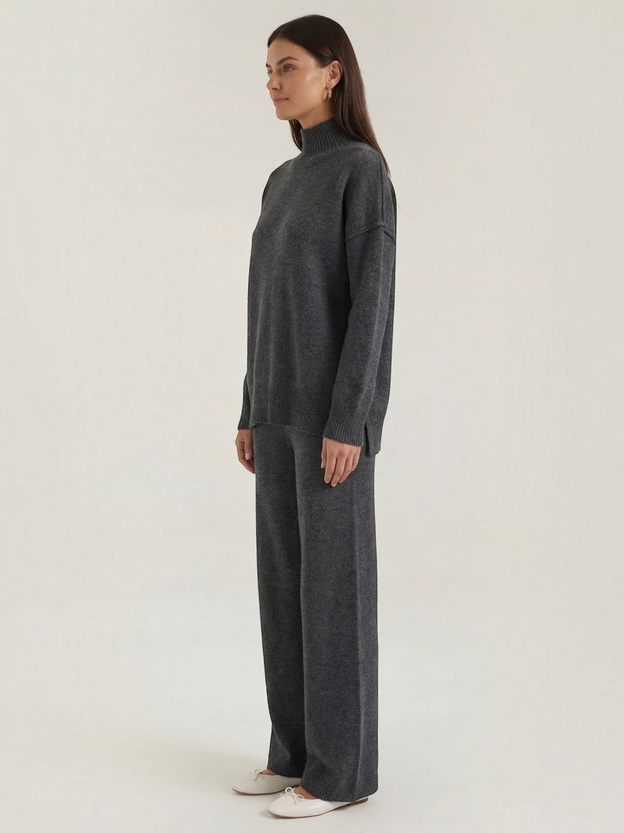 Jean Turtleneck Sweater and Knit Pants Set