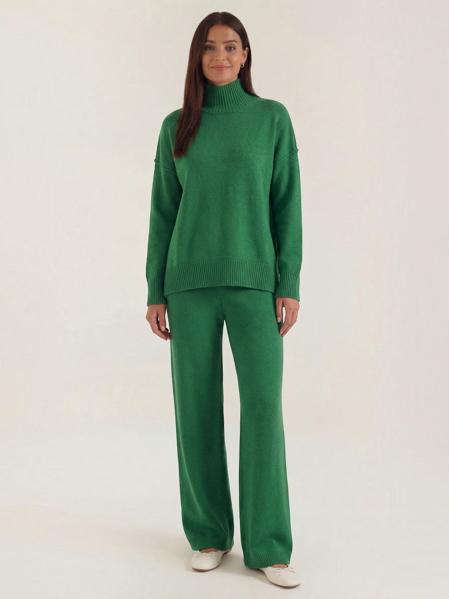 Jean Turtleneck Sweater and Knit Pants Set
