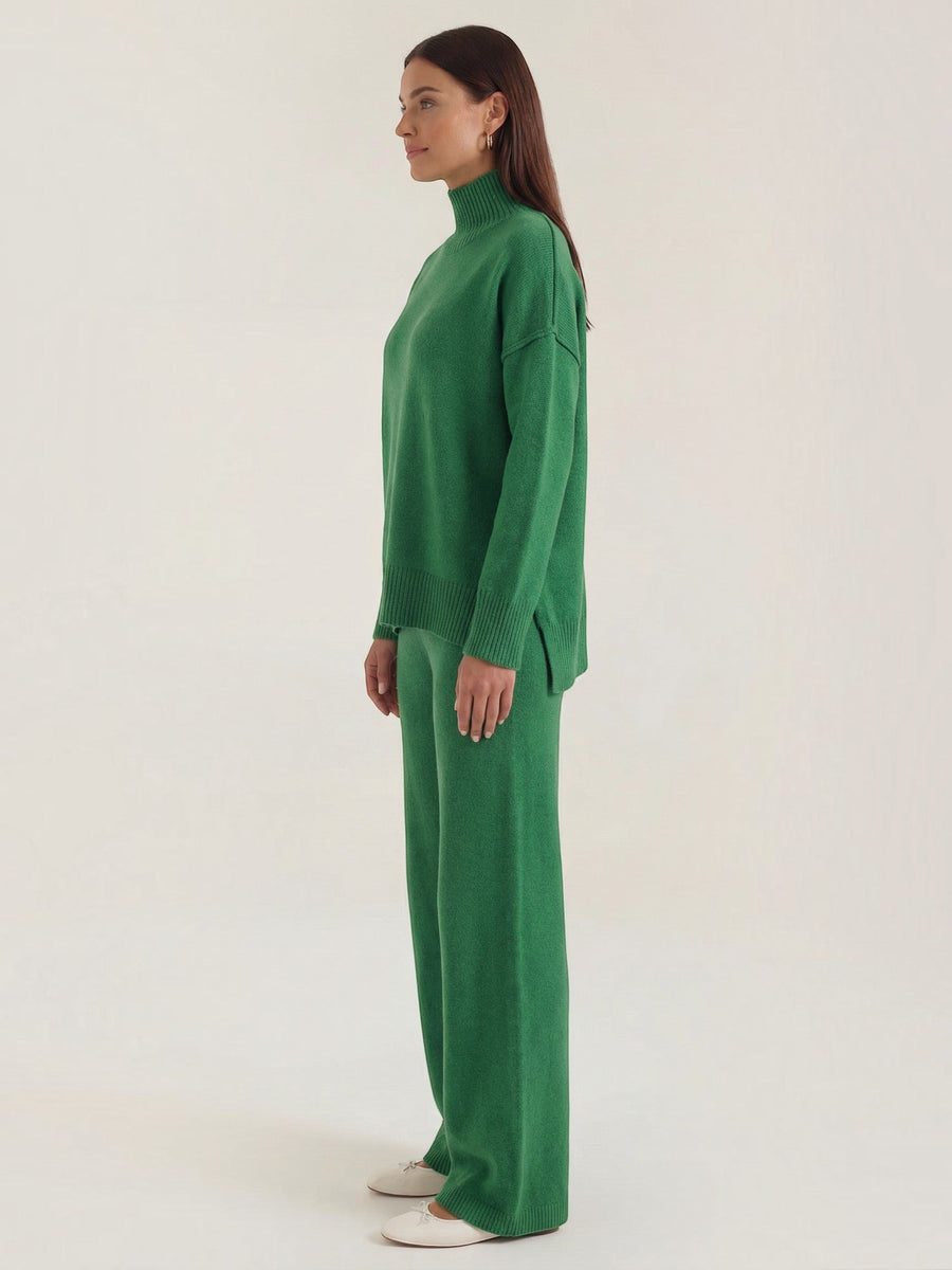 Jean Turtleneck Sweater and Knit Pants Set
