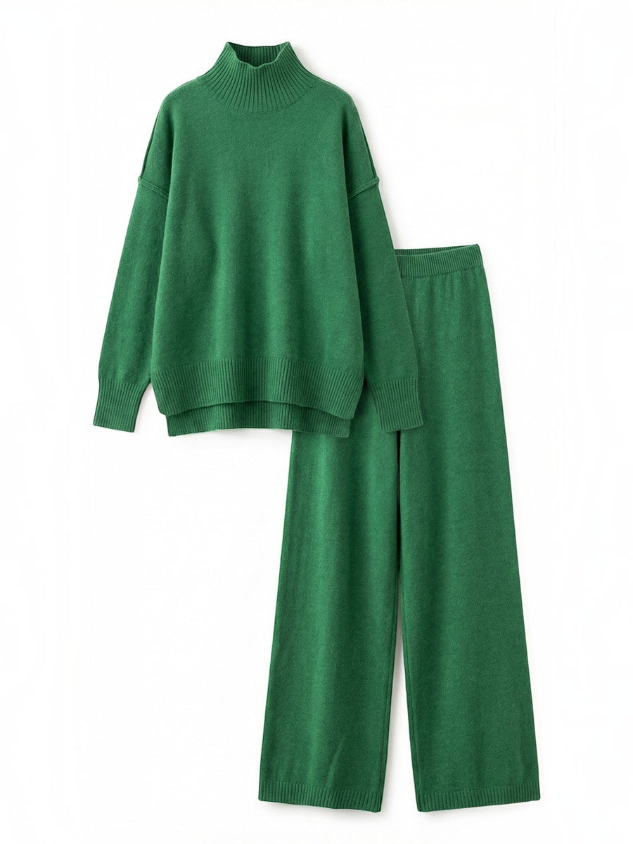 Jean Turtleneck Sweater and Knit Pants Set