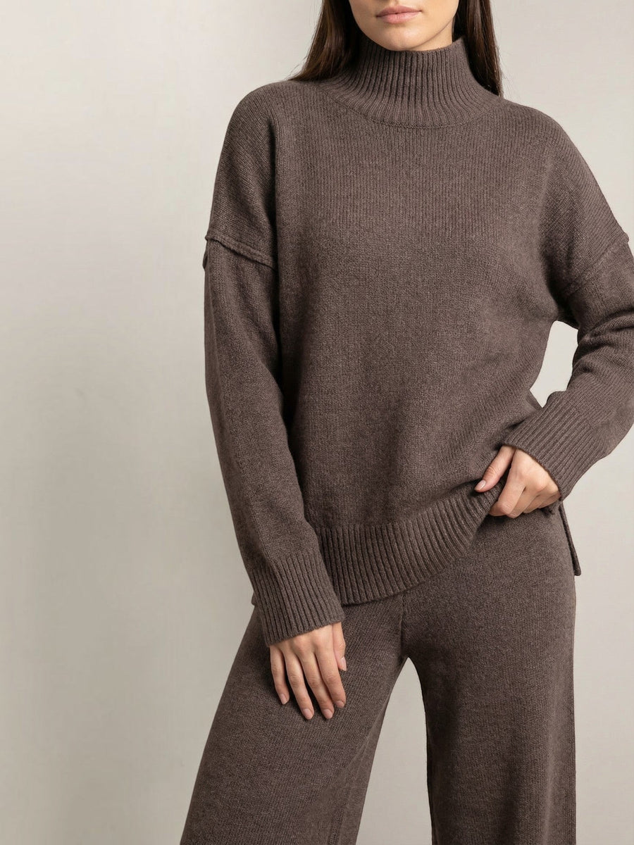 Jean Turtleneck Sweater and Knit Pants Set
