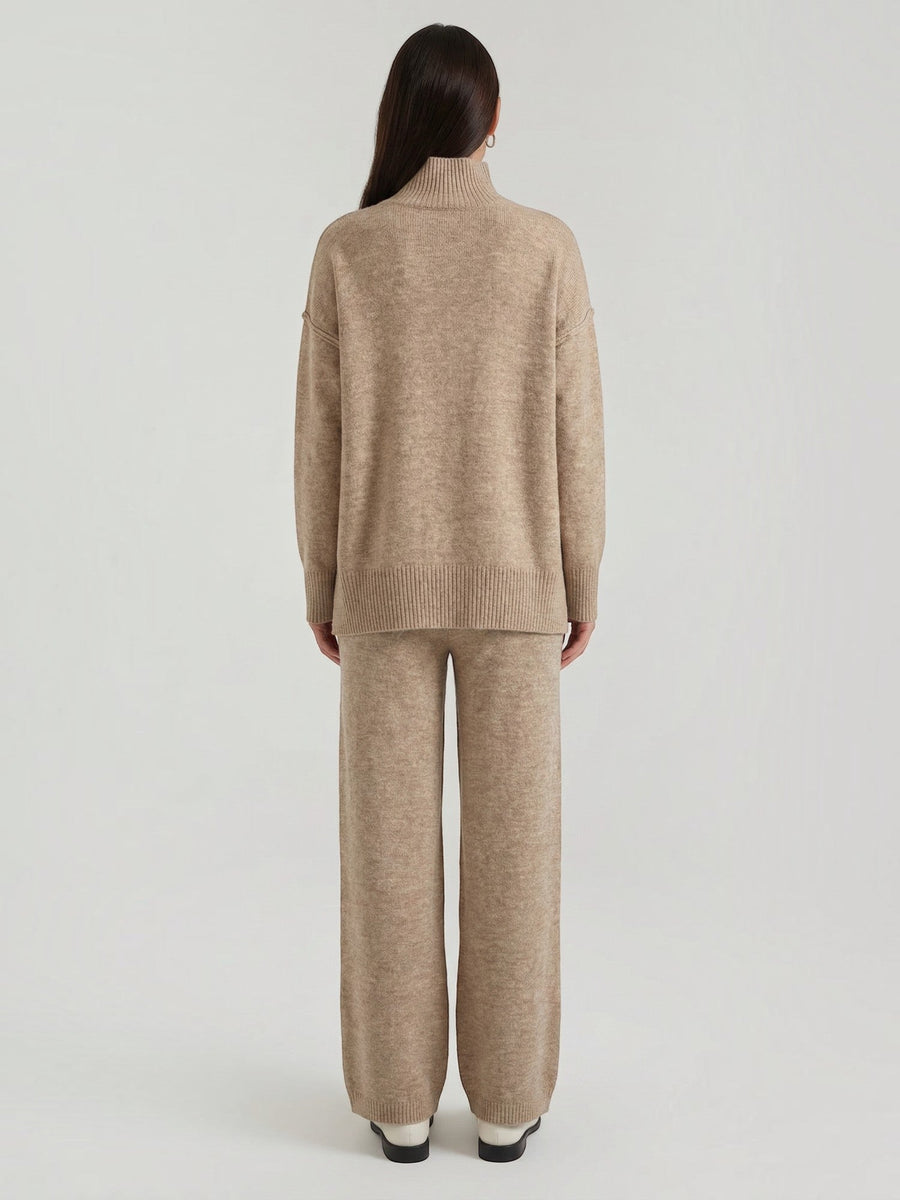 Jean Turtleneck Sweater and Knit Pants Set